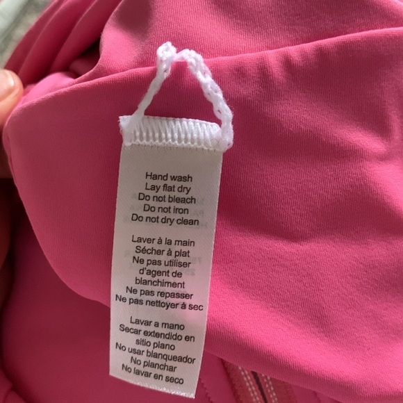 LOVESHACKFANCY X Beach Riot One Piece Cheryl Swimsuit Hint of Hibiscus L - Picture 7 of 12